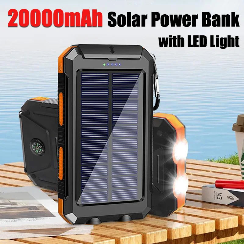 Solar Power Bank with LED Light